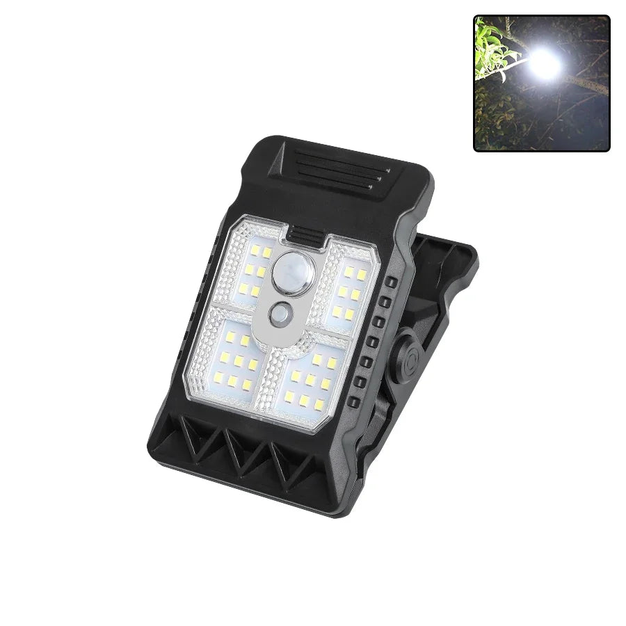1PCS Solar Sensor Motion Light Outdoor Clip on Lawn Lamp Waterproof Work Light Camping Household Garden Lighting Courtyard Lamp